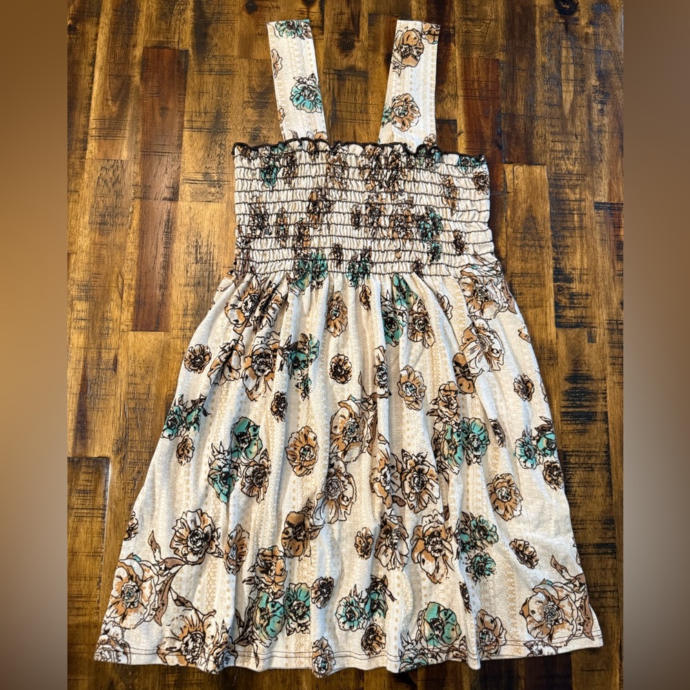 Flowy floral bandeau loose fit women's/teen tank top cream sz S by Julie closet